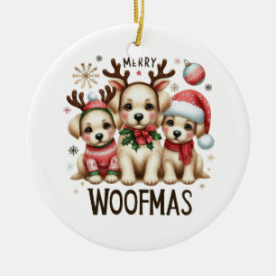 Décoration En Céramique Joyeux cadeau de Noël Woofmas