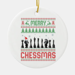 Décoration En Céramique Joyeux Chessmas Drôle échecs noël laide Sweat