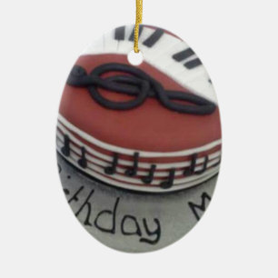 Décoration En Céramique Joyeux gâteau de maman d'anniversaire