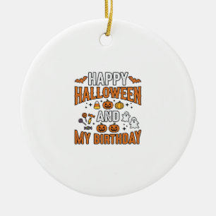 Décoration En Céramique Joyeux Halloween Et Mon Anniversaire Design Vintag