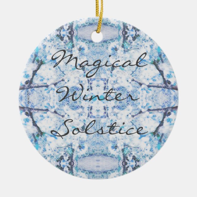 Décoration En Céramique Joyeux hiver Solstice Yule neige (Devant)