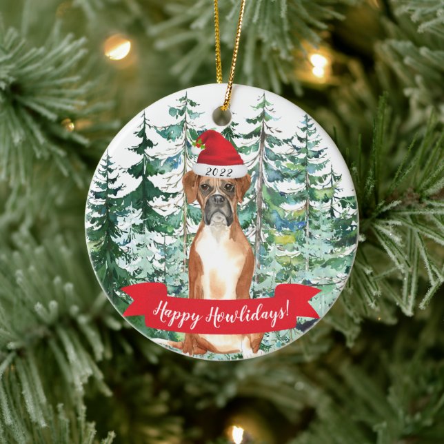 Décoration En Céramique Joyeux Howlidays Boxer Christmas Ornament (Arbre)