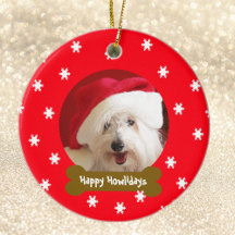 Joyeux Howlidays Dog Snowflake Noël Ornament