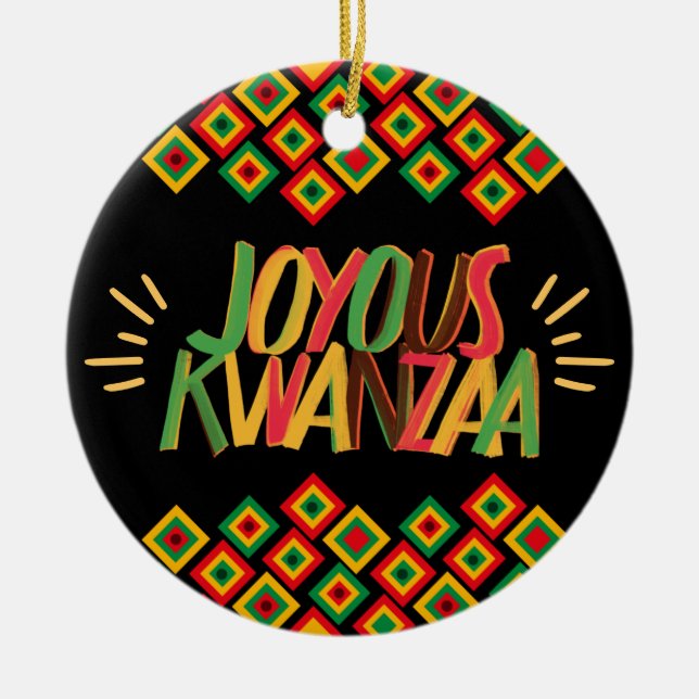 Décoration En Céramique Joyeux KWANZAA (Devant)