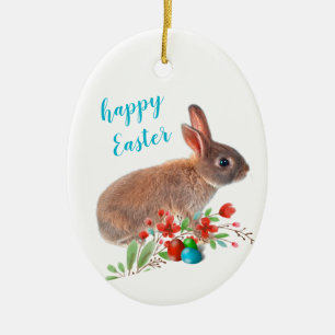 Décoration En Céramique Joyeux Lapin de Pâques 