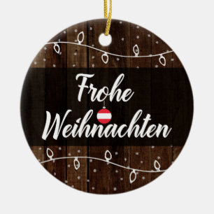 Décoration En Céramique Joyeux Noël autrichien Frohe Weihnachten