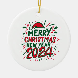 Décoration En Céramique Joyeux Noël Bonne année 2024