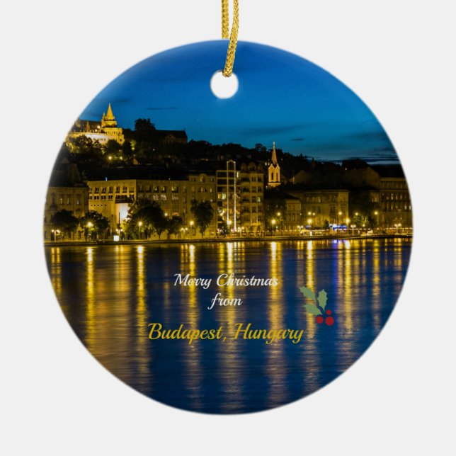 Décoration En Céramique Joyeux Noël de Budapest - Danube (Devant)