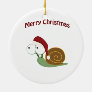 Décoration En Céramique Joyeux Noël ! Escargot