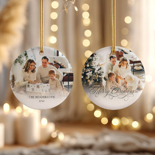 Décoration En Céramique Joyeux Noël Famille Personnalisé 2 Photos