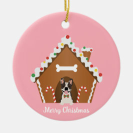 Décoration En Céramique Joyeux Noël Gingerbread Maison de chien