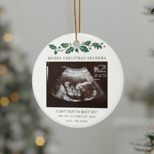 Décoration En Céramique Joyeux Noël Grand-mère Grossesse Balayage bébé