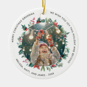 Décoration En Céramique Joyeux Noël Grandma Photo Holiday