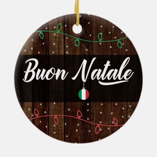 Décoration En Céramique Joyeux Noël italien, Buon Natale (Dos)