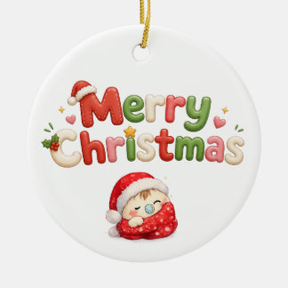 Décoration En Céramique Joyeux Noël Kawaii