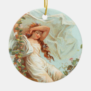 Décoration En Céramique Joyeux Noël lumineux et heureux, carte antique