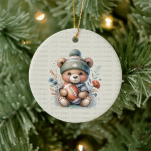 Décoration En Céramique Joyeux Noël Ours personnalisé avec photo