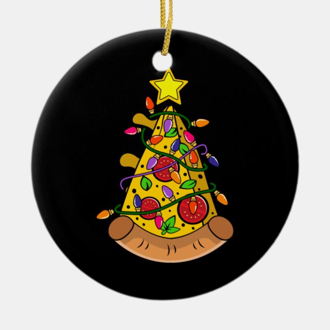 Décoration En Céramique Joyeux Noël Pizza (Devant)