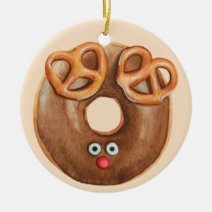 Décoration En Céramique Joyeux Noël Rudolph Reindeer Donut