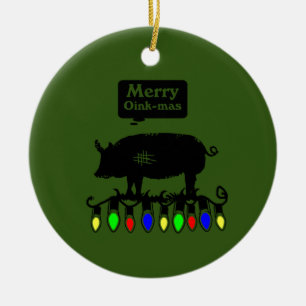 Décoration En Céramique Joyeux Oink-Mas