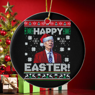 Décoration En Céramique Joyeux Pâques drôle Joe Biden Père Noël Noël