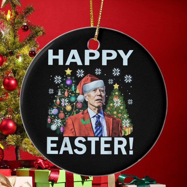 Décoration En Céramique Joyeux Pâques drôle Joe Biden Père Noël Noël (Créateur téléchargé)
