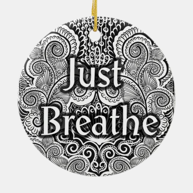 Décoration En Céramique Just Breathe - Calmer Mandala Inspiré (Dos)