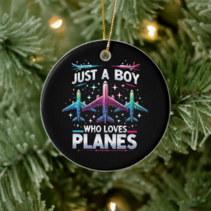 Décoration En Céramique Juste un garçon qui aime les avions