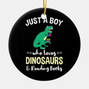 Décoration En Céramique Juste Un Garçon Qui Aime Les Dinosaures Et Les Liv