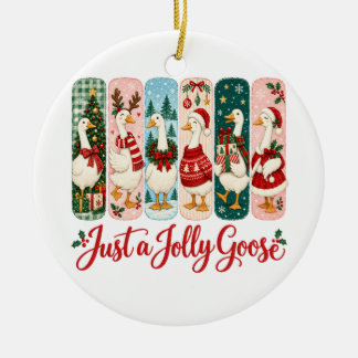 Décoration En Céramique Juste un Noël d'oie joyeuse