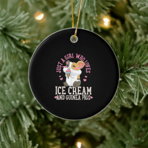 Décoration En Céramique Juste Une Fille Qui Aime La Crème De Glace Et Les