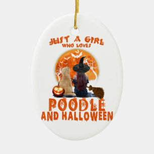 Décoration En Céramique Juste une fille qui aime le caniche et l'Halloween