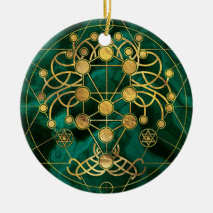 Décoration En Céramique Kabbalah L'arbre de vie - Malachite