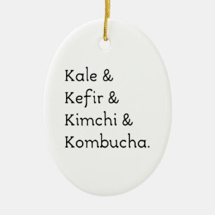 Décoration En Céramique Kale Kefir Kimchi Kombucha