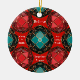 Décoration En Céramique Kaléidoscope de Noël aux joyaux