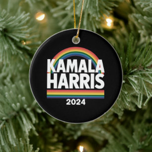Décoration En Céramique Kamala Harris 2024 Gay pride arc-en-ciel élection 
