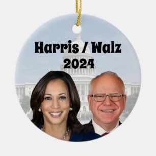 Décoration En Céramique Kamala Harris et Tim Walz 2024