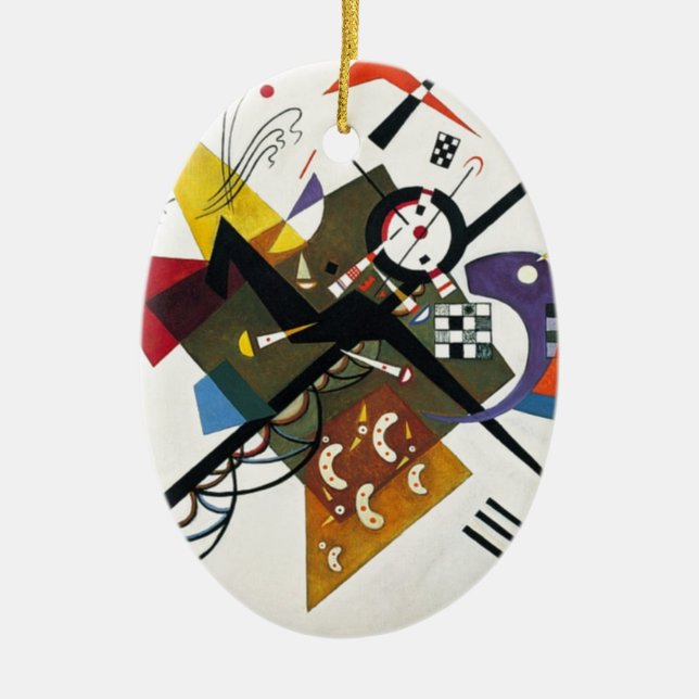 Décoration En Céramique Kandinsky Sur Blanc Deux Peintures Abstraites (Devant)