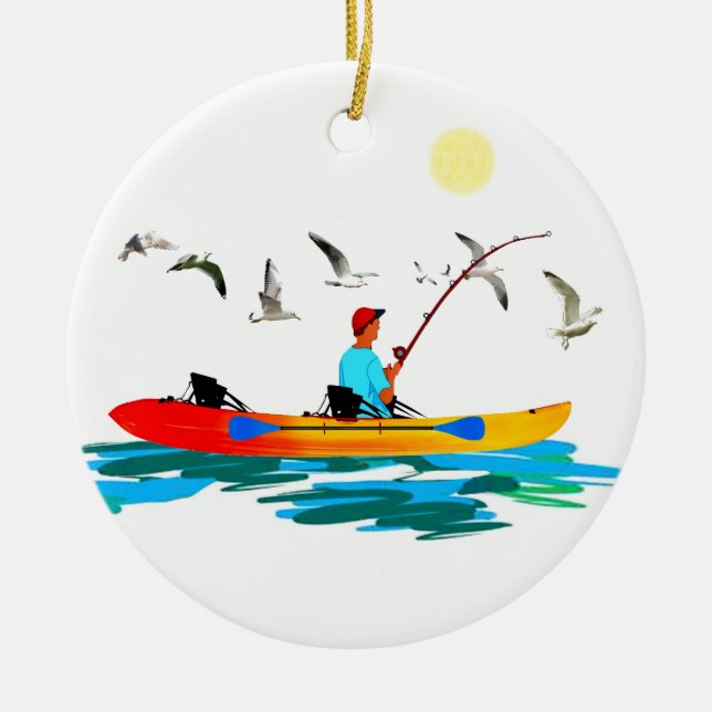 Décoration En Céramique Kayak Fishing (Devant)
