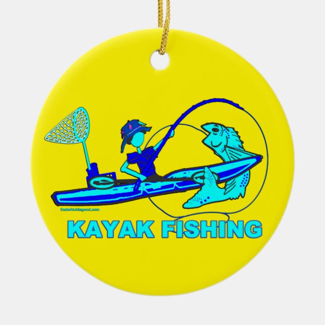 Décoration En Céramique Kayak Fishing Royal Blue Aqua (Devant)