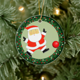 Décoration En Céramique Kickball Noël Collectible