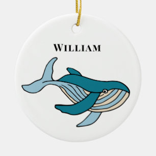 Décoration En Céramique Kids Whale Classic Nom personnalisé