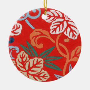 Décoration En Céramique Kimono japonais hawaïen rouge