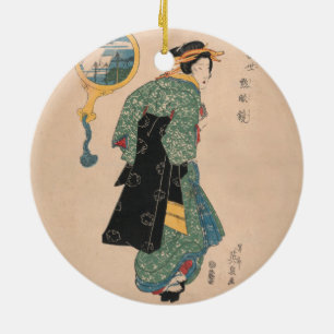 Décoration En Céramique Kimono Woman Courtesan