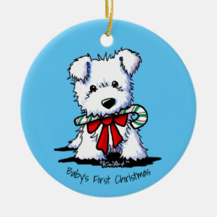Décoration En Céramique KiniArt Westie chiot bébé Noël