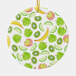 Décoration En Céramique Kiwi, Apple, chaux et banane