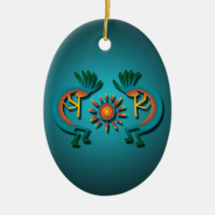 Décoration En Céramique Kokopelli avec l'ornement de Noël personnalisé Sun
