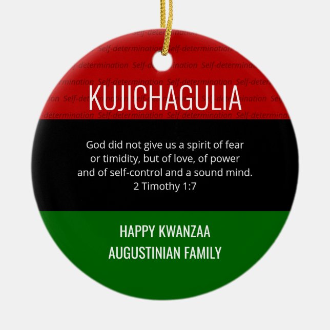 Décoration En Céramique KUJICHAGULIA Kwanzaa (Devant)