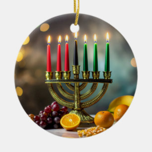 DÉCORATION EN CÉRAMIQUE KWANZAA - KINARA -