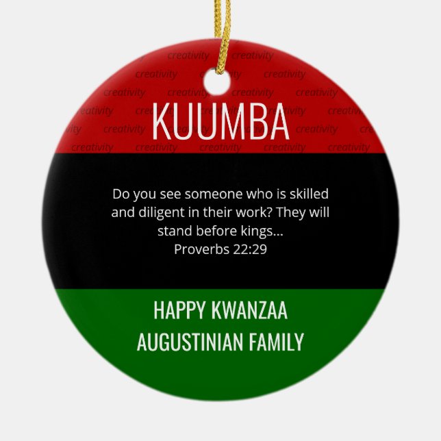Décoration En Céramique Kwanzaa KUUMBA (Devant)